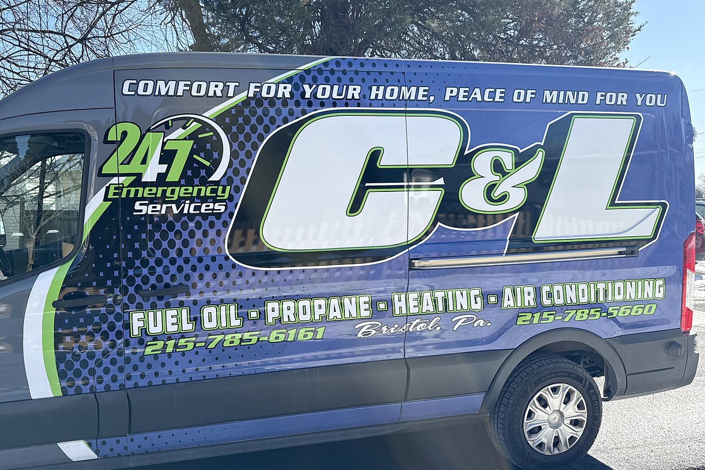 C&L Fuel Inc. service van with its full blue and green C&L wrap