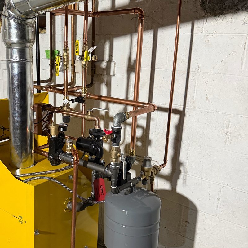 Gas boiler with expansion tank and zone valves