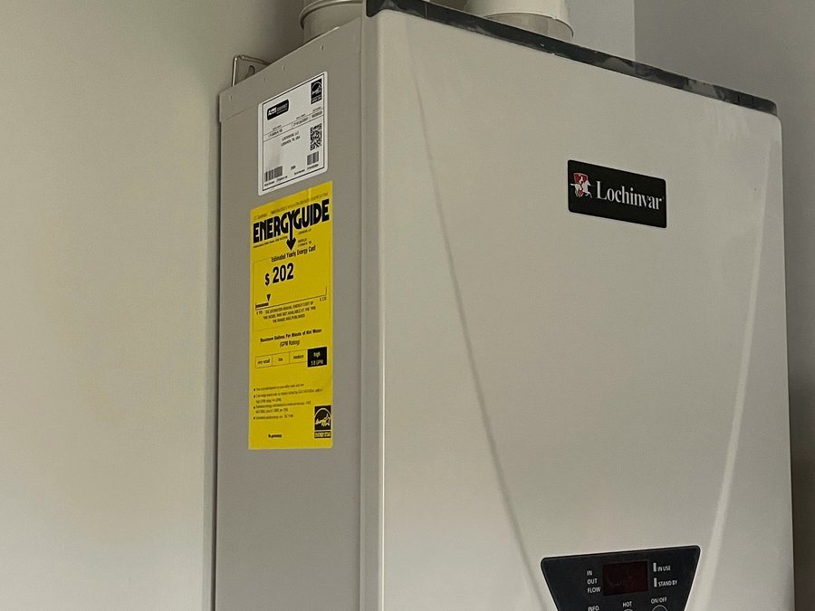 Wall-mounted tankless water heater