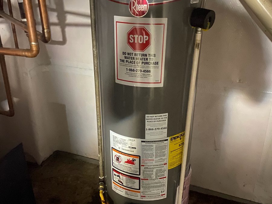 Gas water heater in a basement